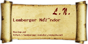 Lemberger Nándor névjegykártya